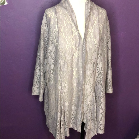 In soft pink color Lace Cardigan - Picture 2 of 8